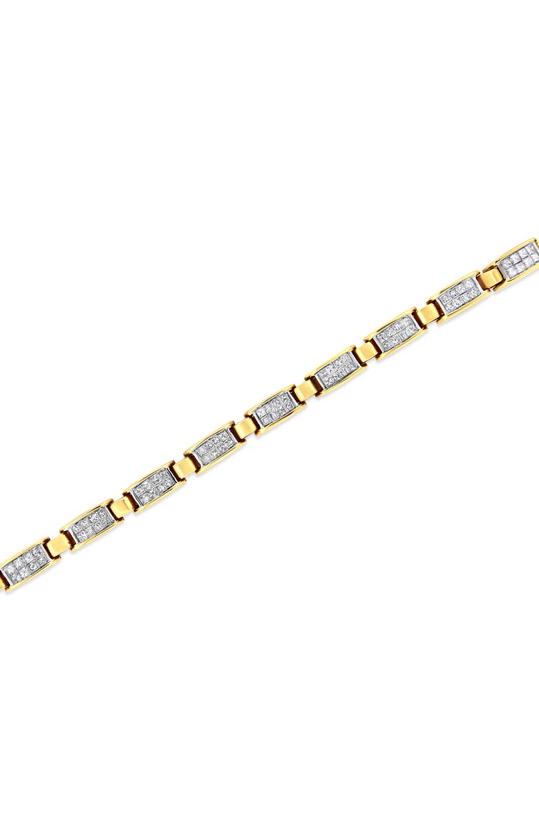 Haus of Brilliance 14K Yellow Gold 2 1/2 Cttw Princess-Cut Diamond Link Tennis Bracelet - 7.25", Alternate, color, Yellow