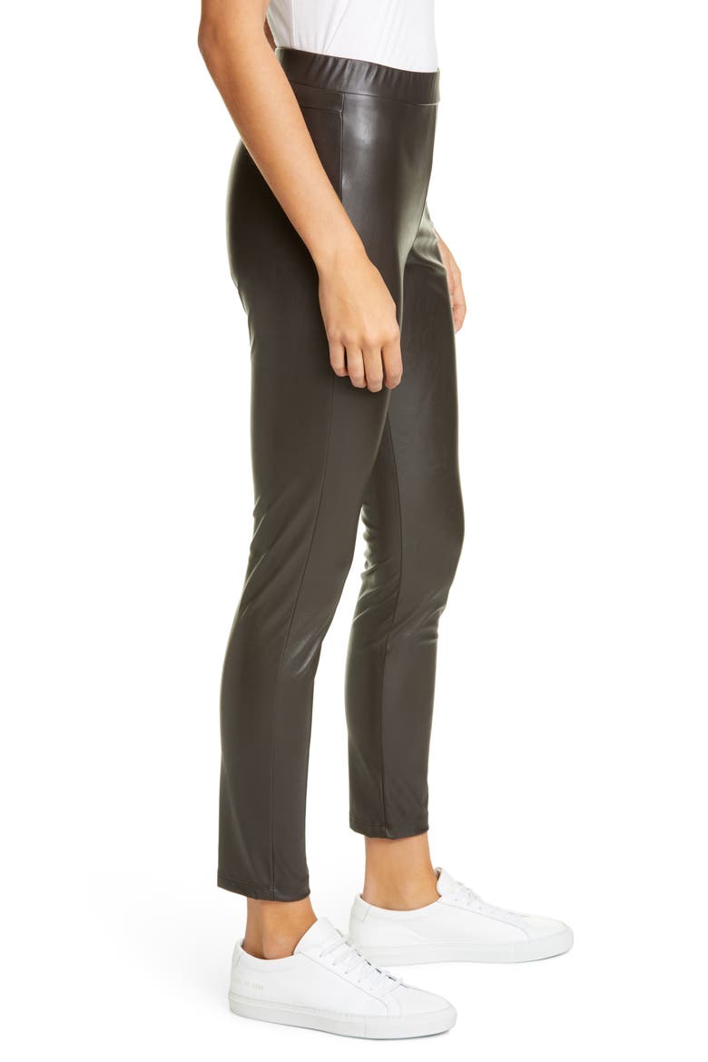 Faux Leather Leggings, Alternate, color, DARK BOWN