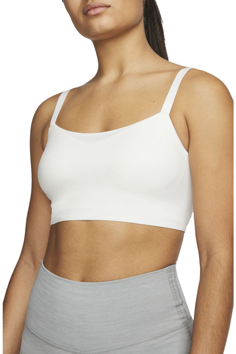 Indy Luxe Sports Bra, Main, color, SUMMIT WHITE/ PLATINUM TINT