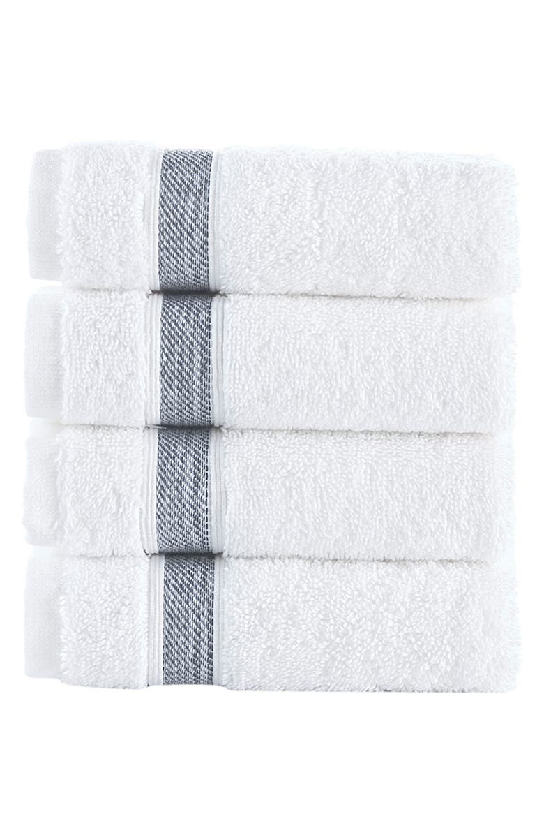 Brooks Brothers Ottoman Rolls 4-Pack Turkish Cotton Bath Towels, Main, color, Navy