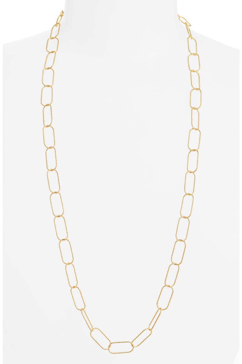 Textured Oval Link Necklace, Main, color, GOLD