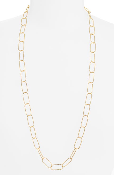Textured Oval Link Necklace