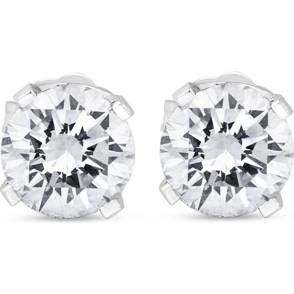 Bliss Diamond Platinum 2ct Tw Round Cut Diamond Studs Lab Grown In Metallic
