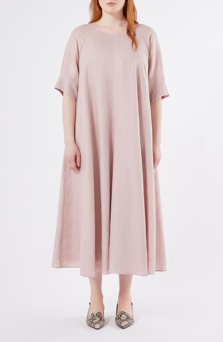 Marina Rinaldi Kiens Linen Shift Dress, Main, color, Antique Rose