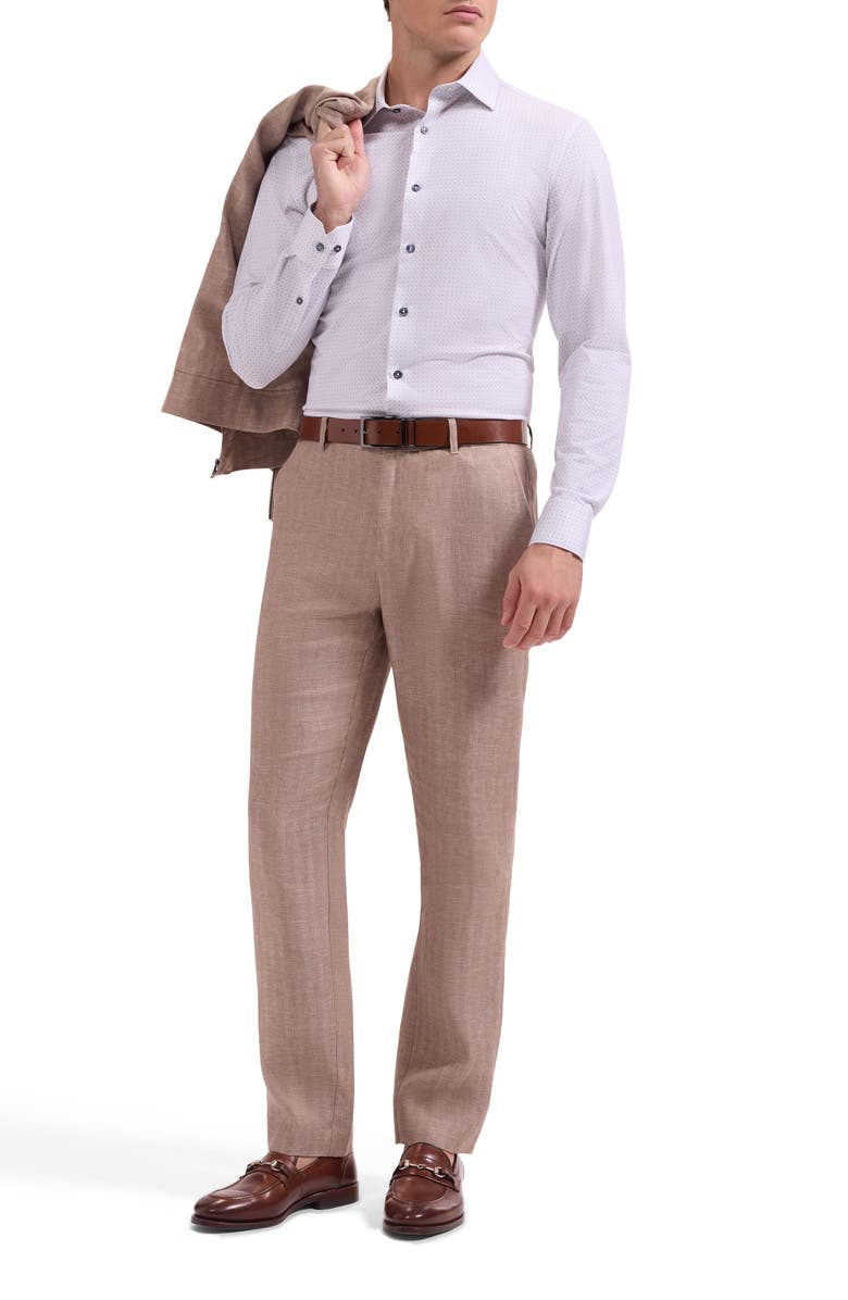 Bugatchi James OoohCotton<sup>®</sup> Geometric Print Button-Up Shirt, Alternate, color, Pink