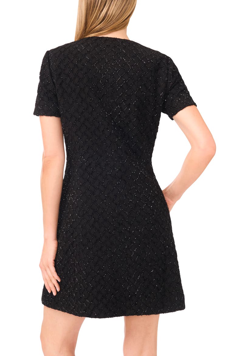 Sequin Plaid Minidress, Alternate, color, RICH BLACK