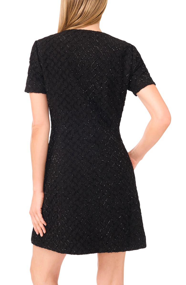 Ted Baker Sequin Plaid Minidress, Alternate, color, Rich Black