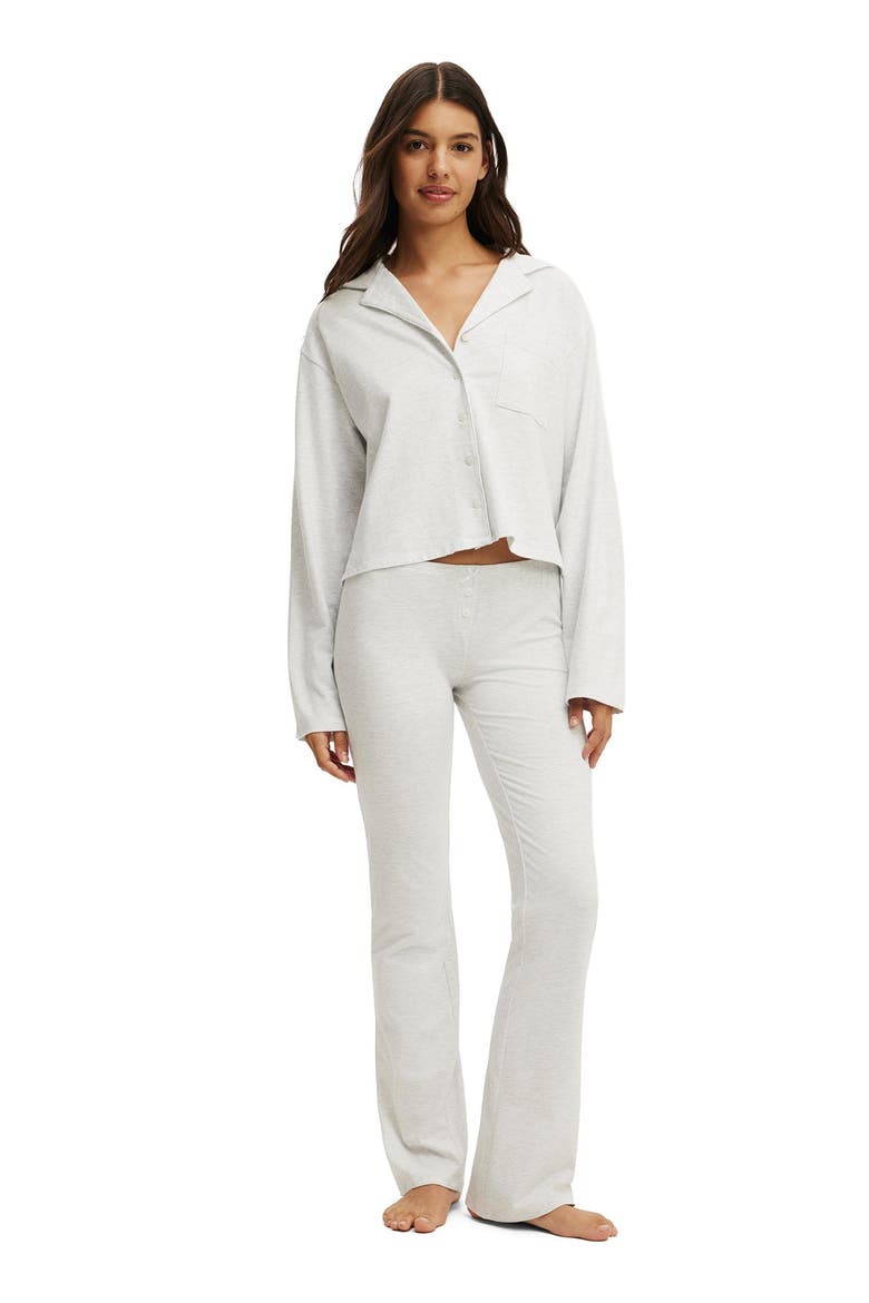 Women's Dreamy Soft Boxy Button Down Shirt, Alternate, color, Light Grey Marle
