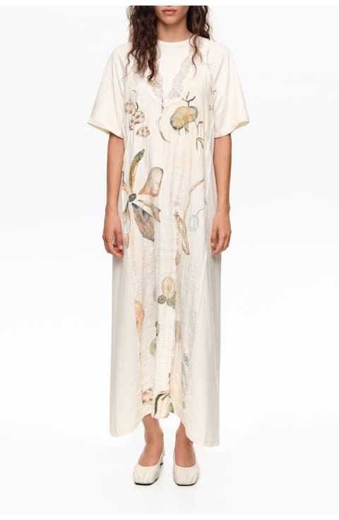 Lace Bib Midi Dress