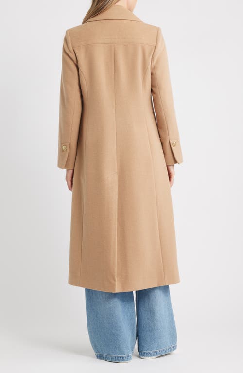 Sam Edelman Doubled Breasted Wool Blend Military Coat In Brown