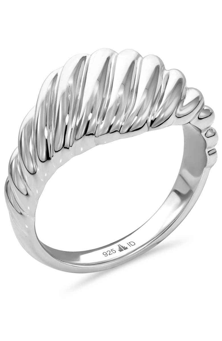 DEVATA Rope Ring in Rhodium Plated Sterling Silver, 12mm, Alternate, color, Silver