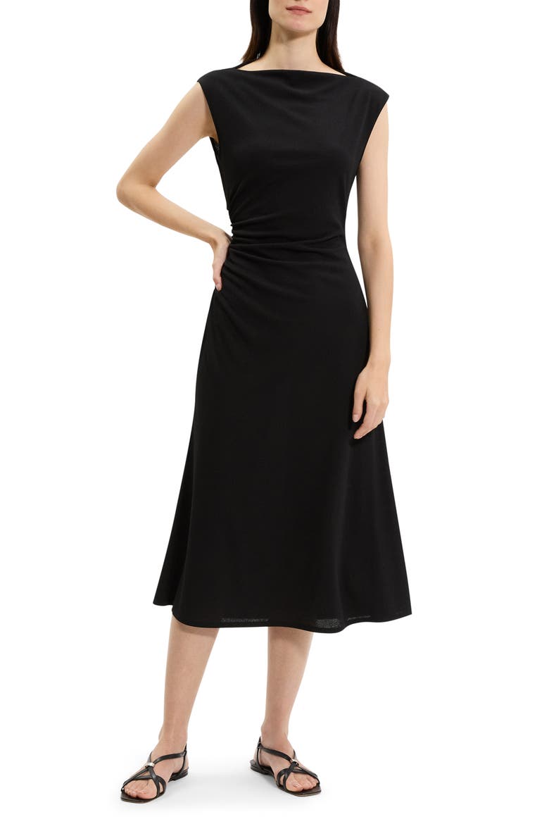 Bateau Neck Knit Dress, Main, color, BLACK
