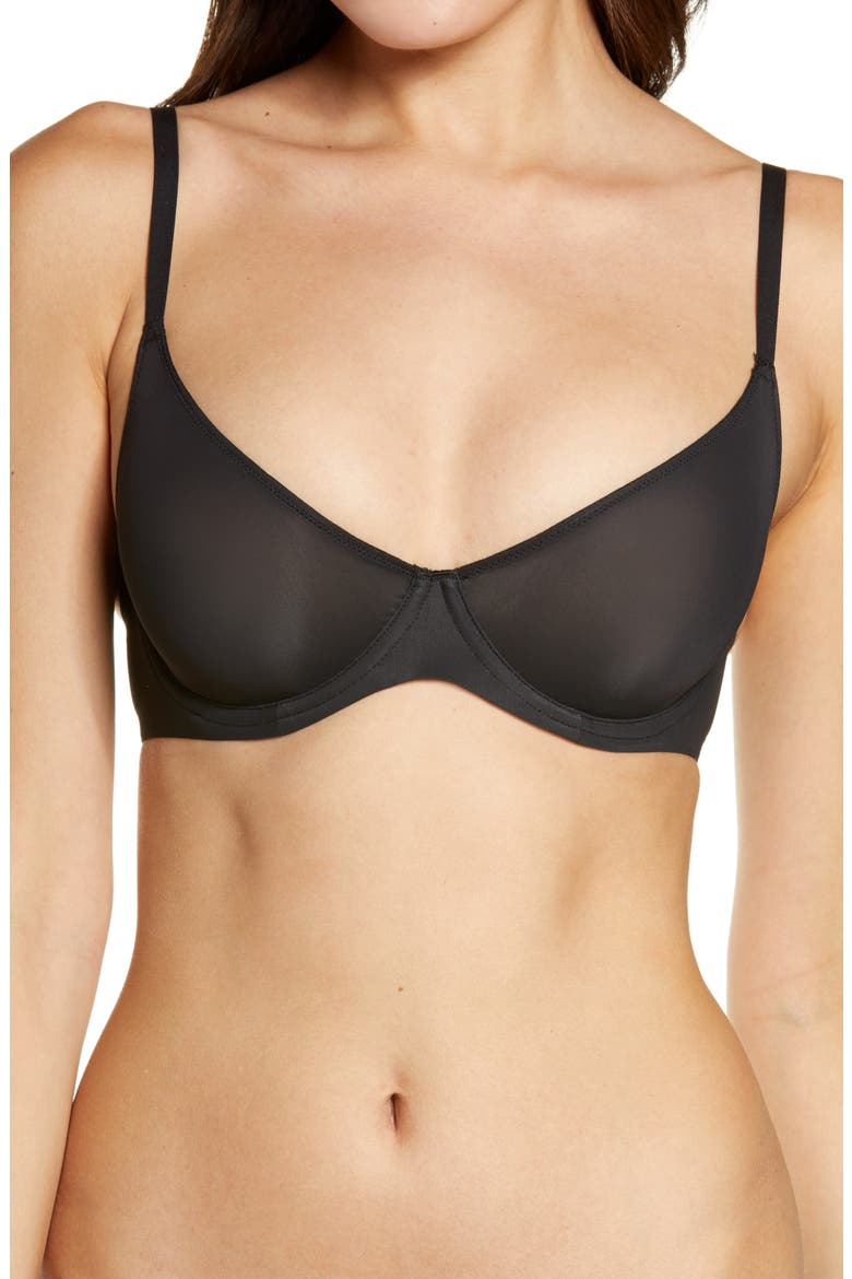 Jelly Sheer Underwire Bra, Main, color, ONYX