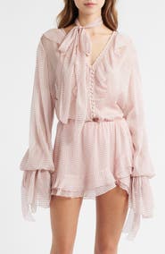 LoveShackFancy Linette Dot Print Woven Shirt