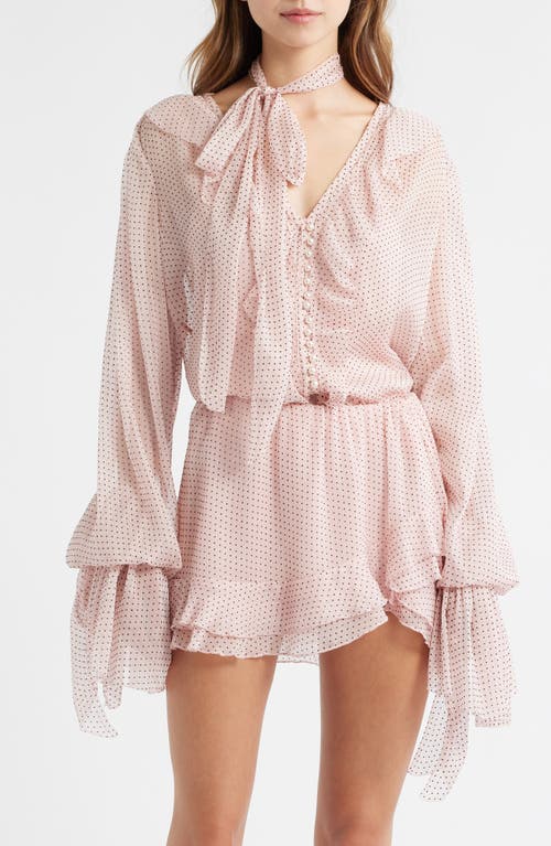 Loveshackfancy Linette Dot Print Woven Shirt In Pink