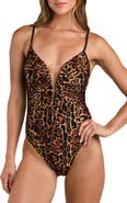 L'AGENCE Lilou Leopard One-Piece Swimsuit