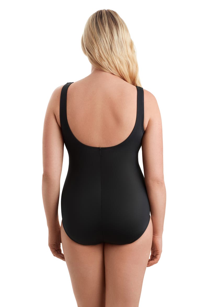 Squareneck Illusion Tank Chlorine Resistant One-Piece Swimsuit, Alternate, color, Multi Nightparty