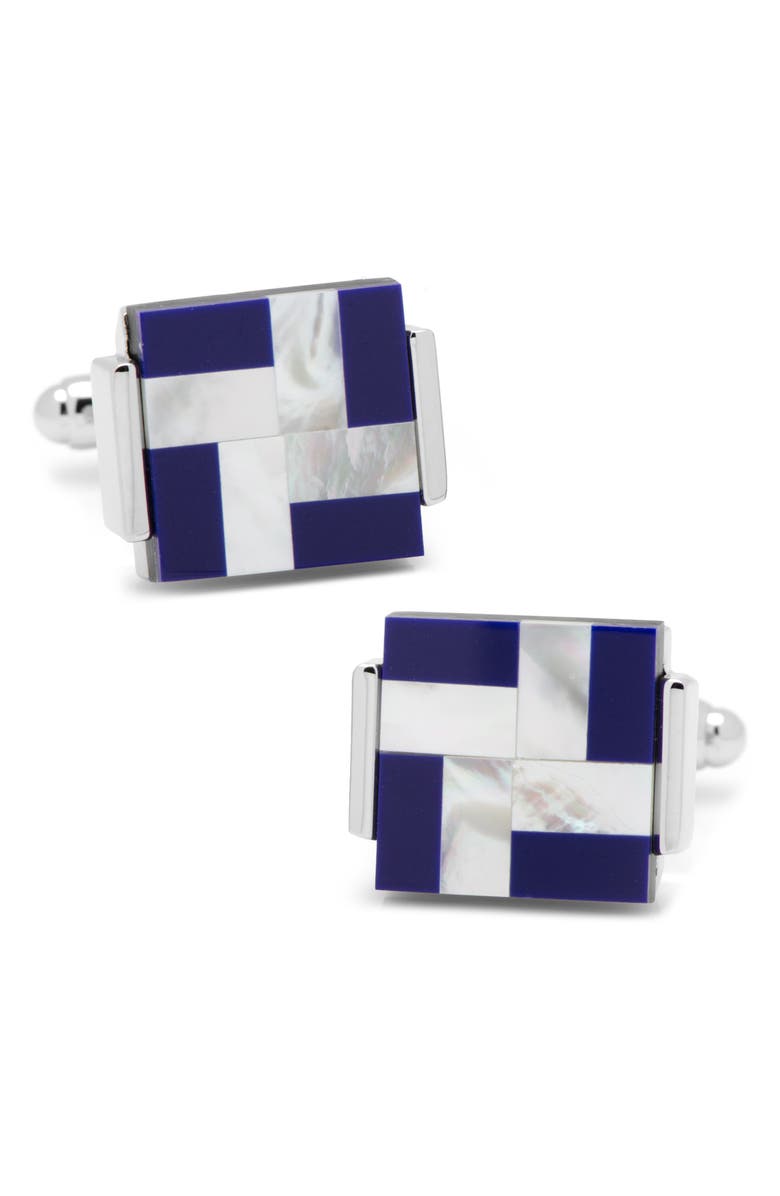 Cufflinks, Inc. Mother-Of-Pearl Cuff Links, Main, color, Blue