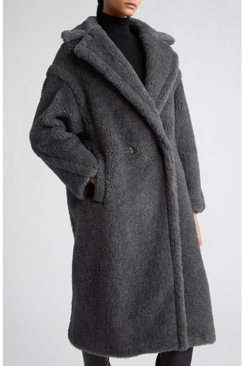 Teddy Bear Icon Coat, Alternate, color, MEDIUM GREY