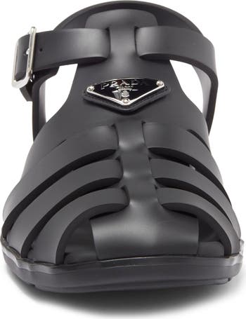 【PRADA】Rubber fisherman sandals  グルカサンダル Black Rubber Monolith sandals | PRADA