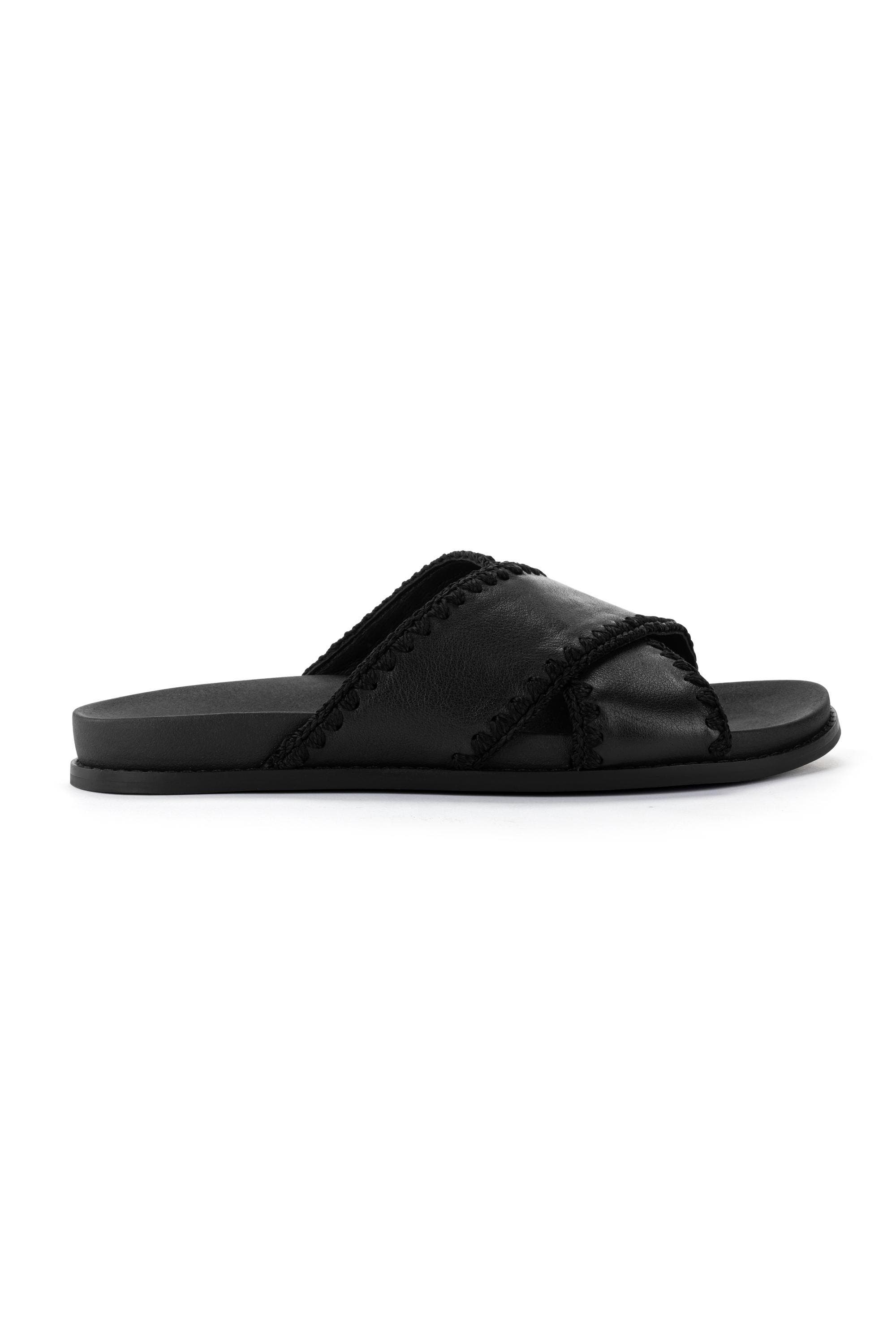 The Sak Penelope Leather Slip On Sandal, Alternate, color, Black