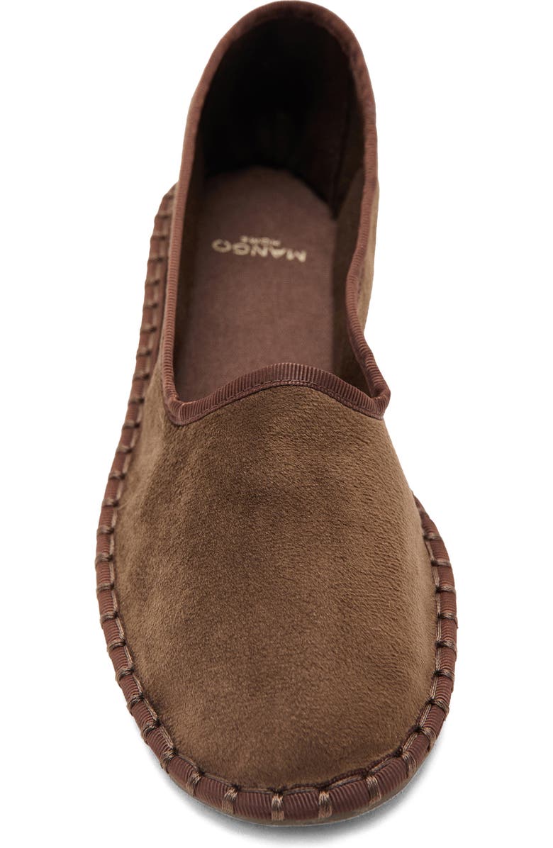 MANGO Velour Loafer, Alternate, color, Brown