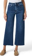 PAIGE Anessa High Waist Raw Hem Wide Leg Jeans