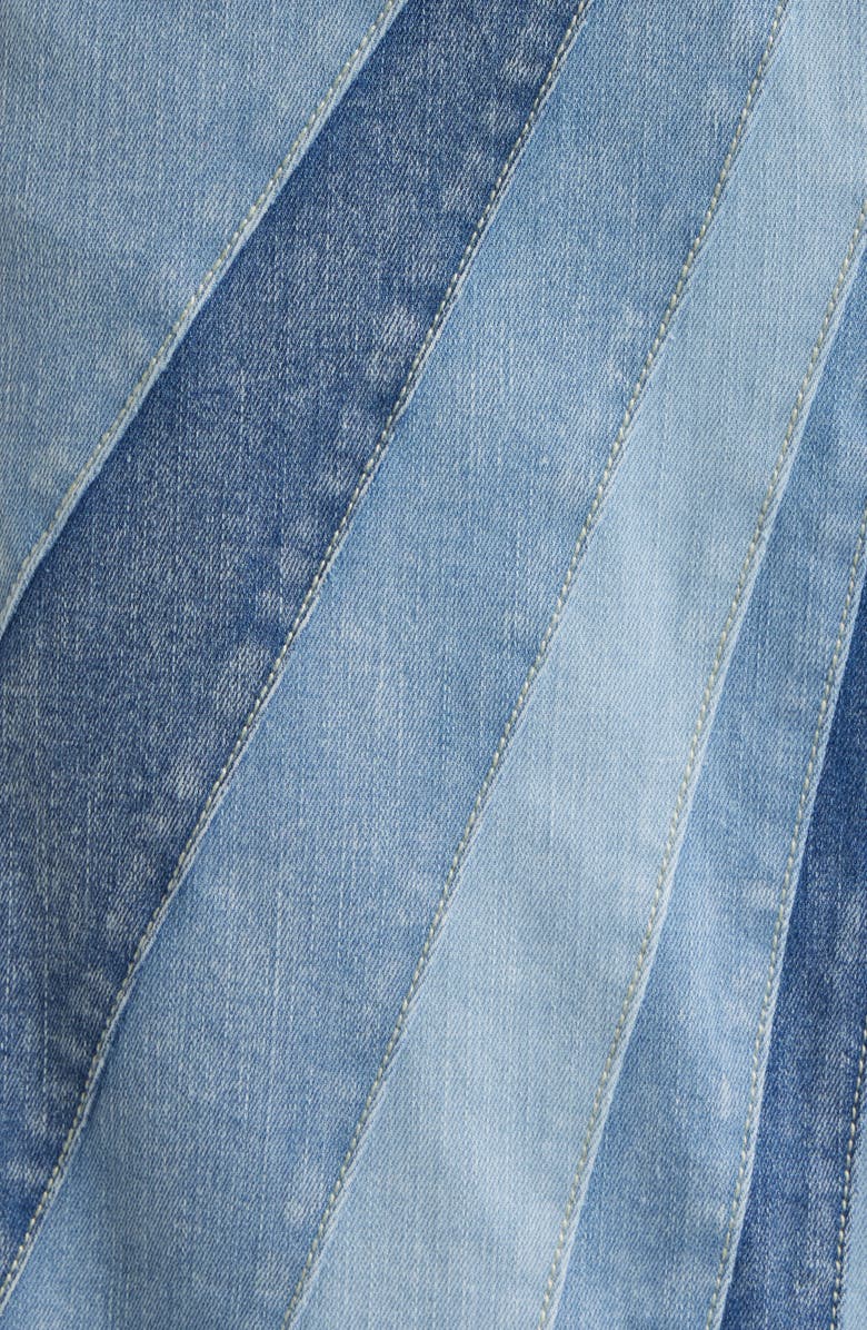 LOVE THE LABEL Apolline Denim Midi Skirt, Alternate, color, Paneled Denim