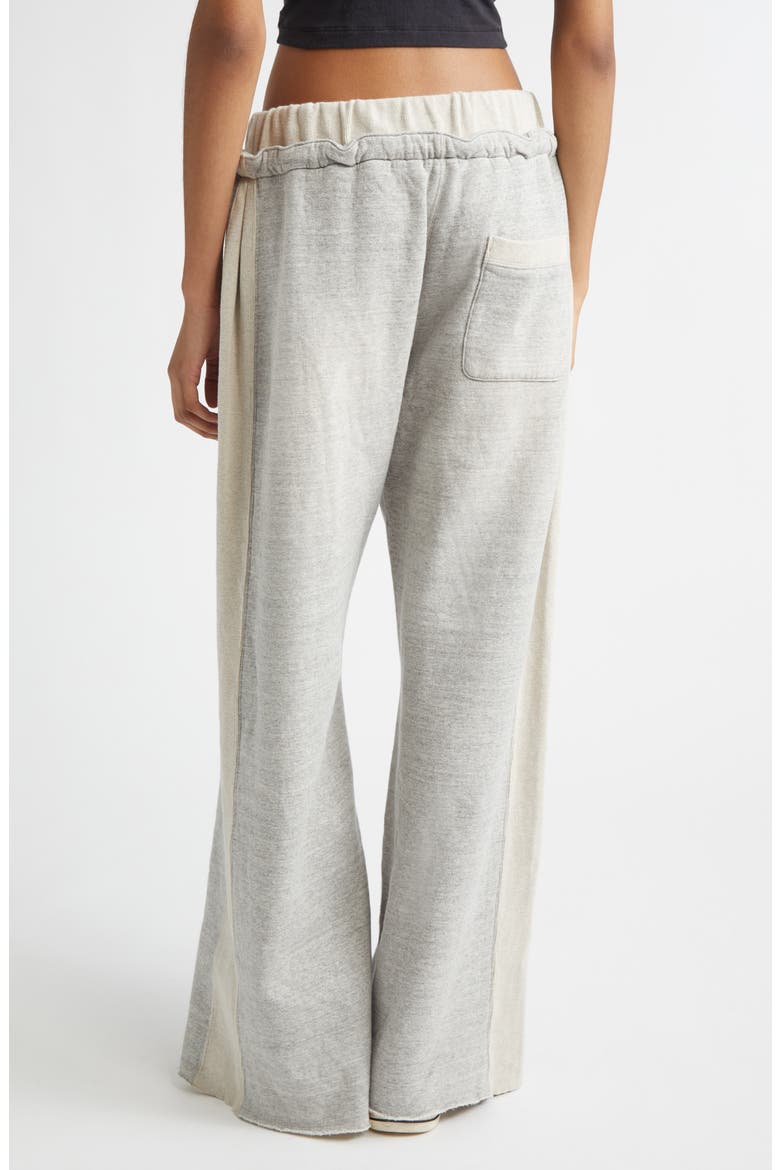 Side Insert Wide Leg Cotton Sweatpants, Alternate, color, HEATHER GREY W/ OATMEAL