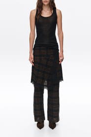 BIMBA Y LOLA Checked Skort with Lace Details