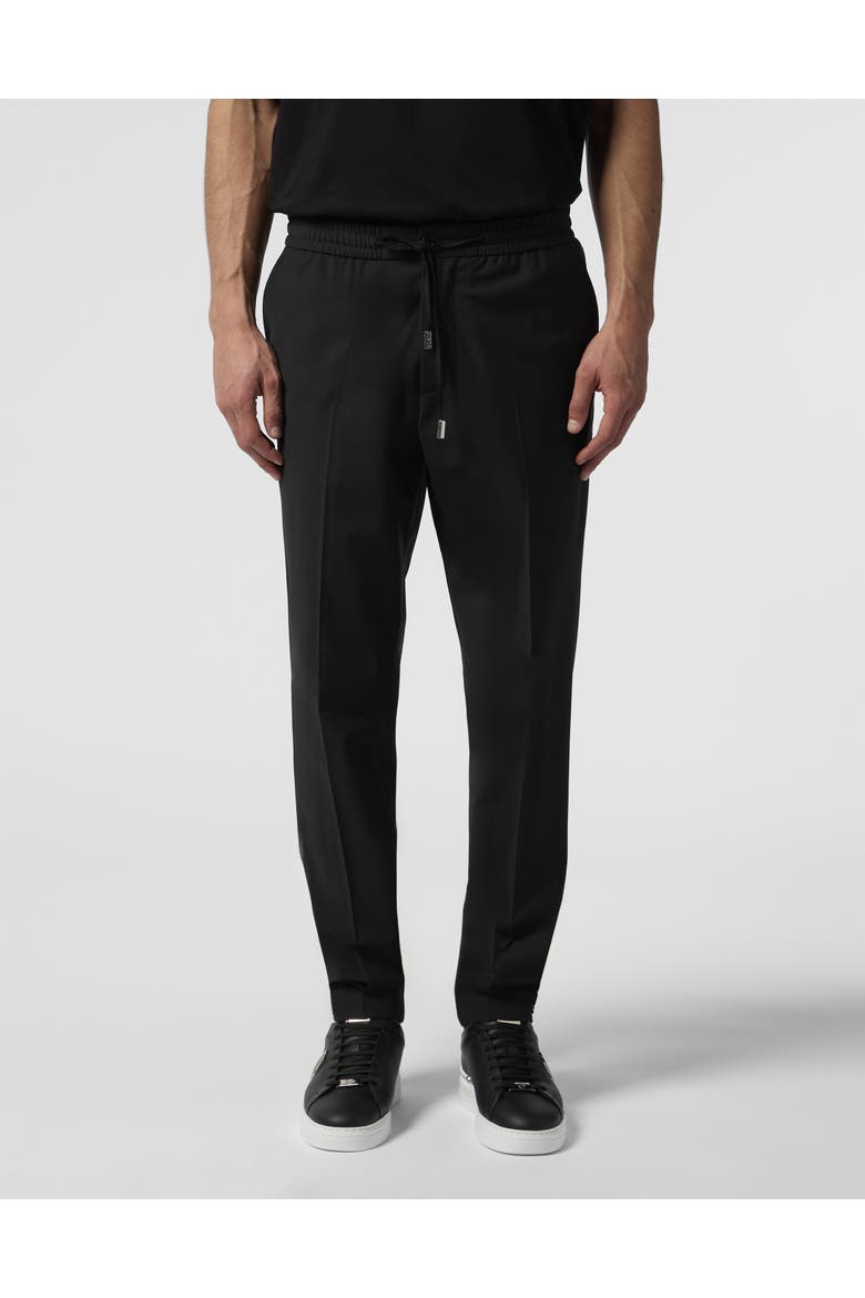 Wool Gigolo Fit Trousers Men, Main, color, black
