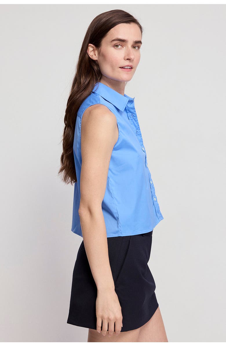 The Shirt by Rochelle Behrens The Boxy Cropped Sleeveless Shirt, Alternate, color, French Blue