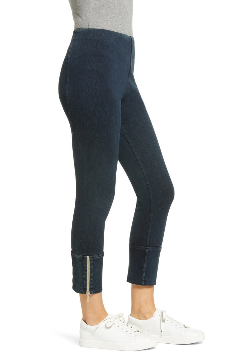 Lyssé High Waist Crop Denim Leggings, Alternate, color, INDIGO