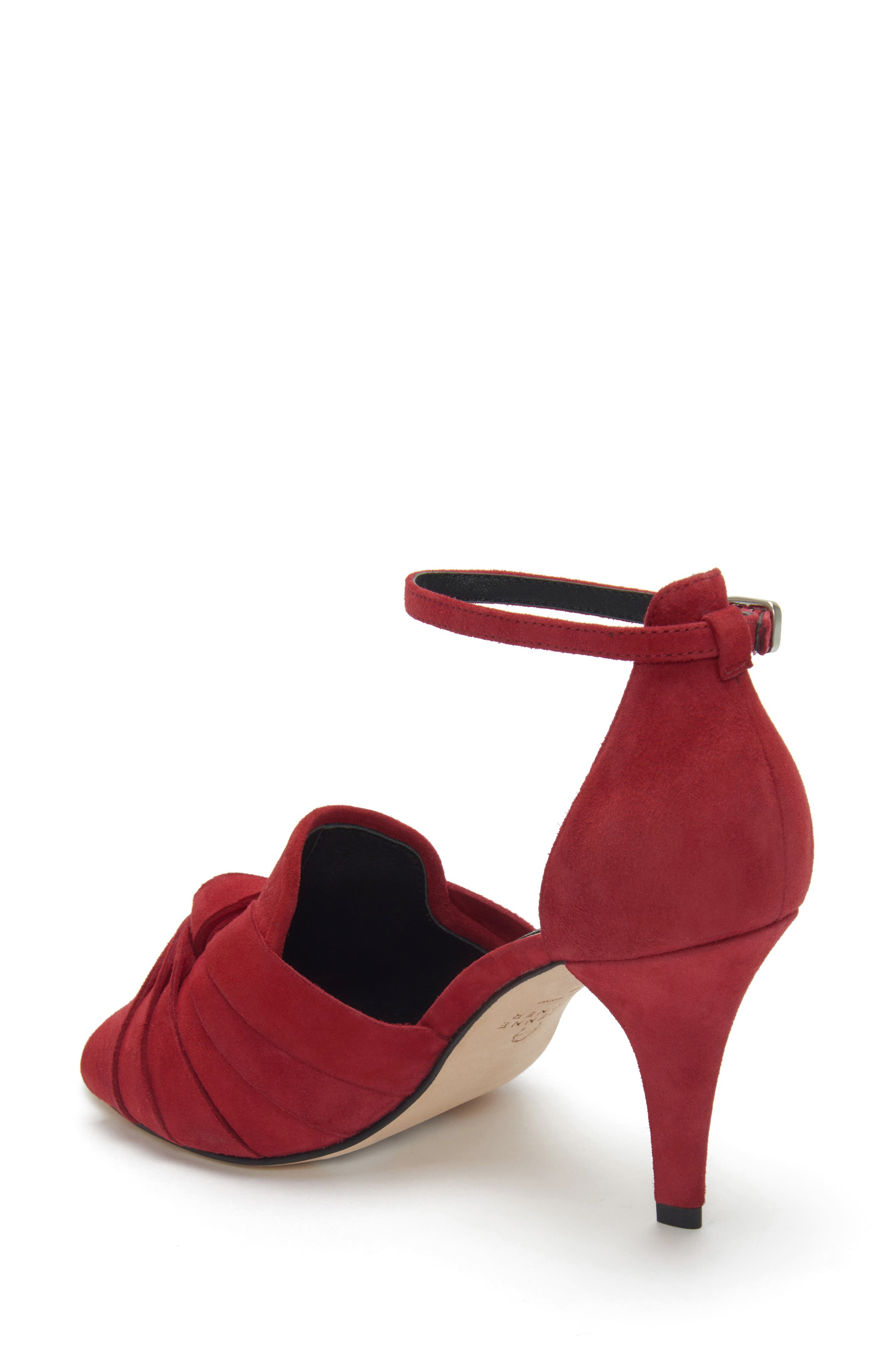 Sahari Ankle Strap Sandal, Alternate, color, SANGRIA SUEDE