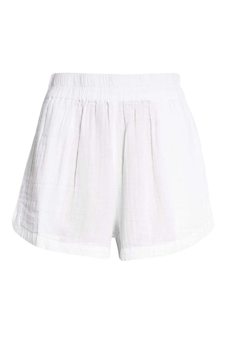 Premium Cotton Gauze Surf Shorts, Alternate, color, WHITE