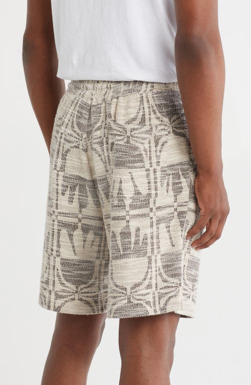 Truth Jacquard Drawstring Shorts In Gray