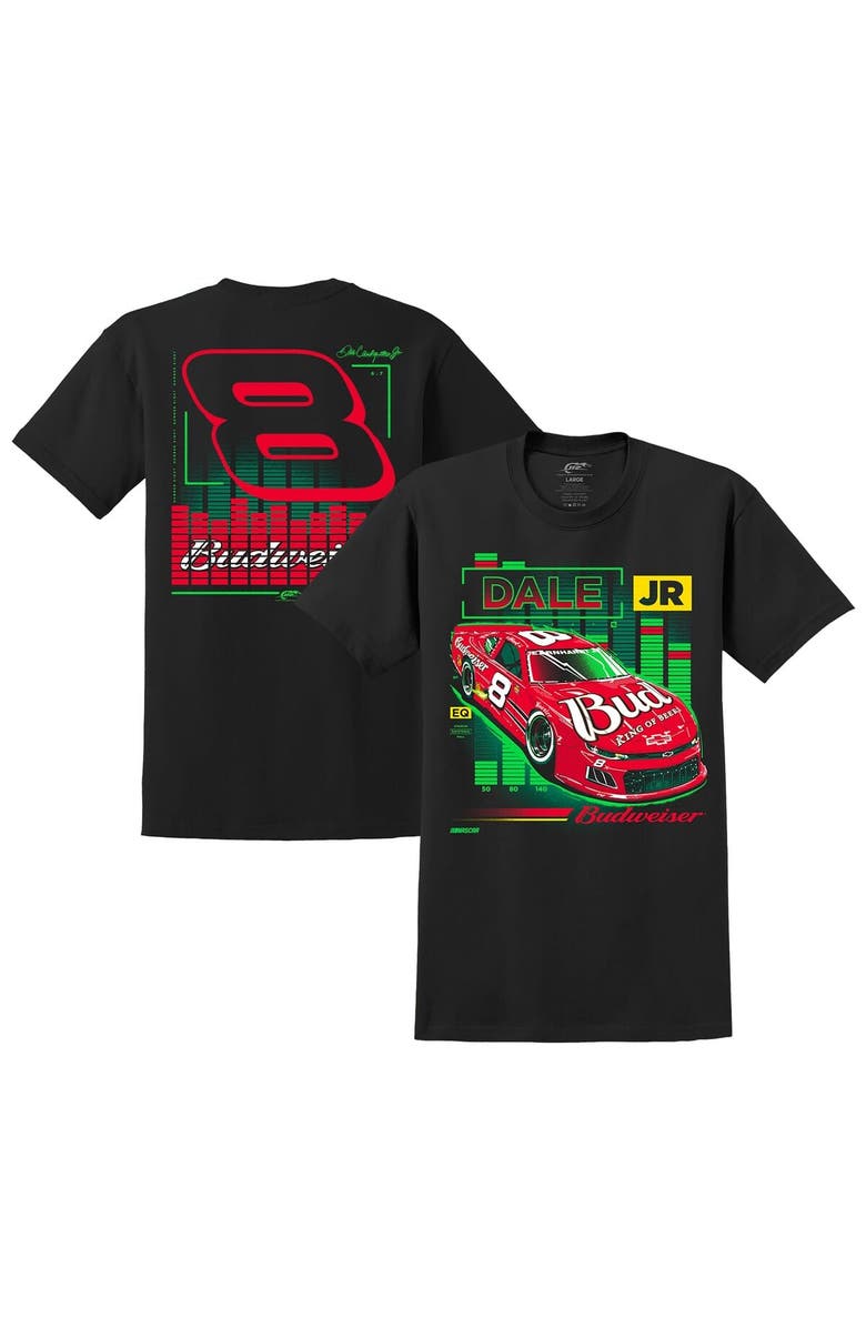 JR MOTORSPORTS OFFICIAL TEAM APPAREL Men's JR Motorsports Official Team Apparel Black Dale Earnhardt Jr. Budweiser Car T-Shirt, Alternate, color, Black