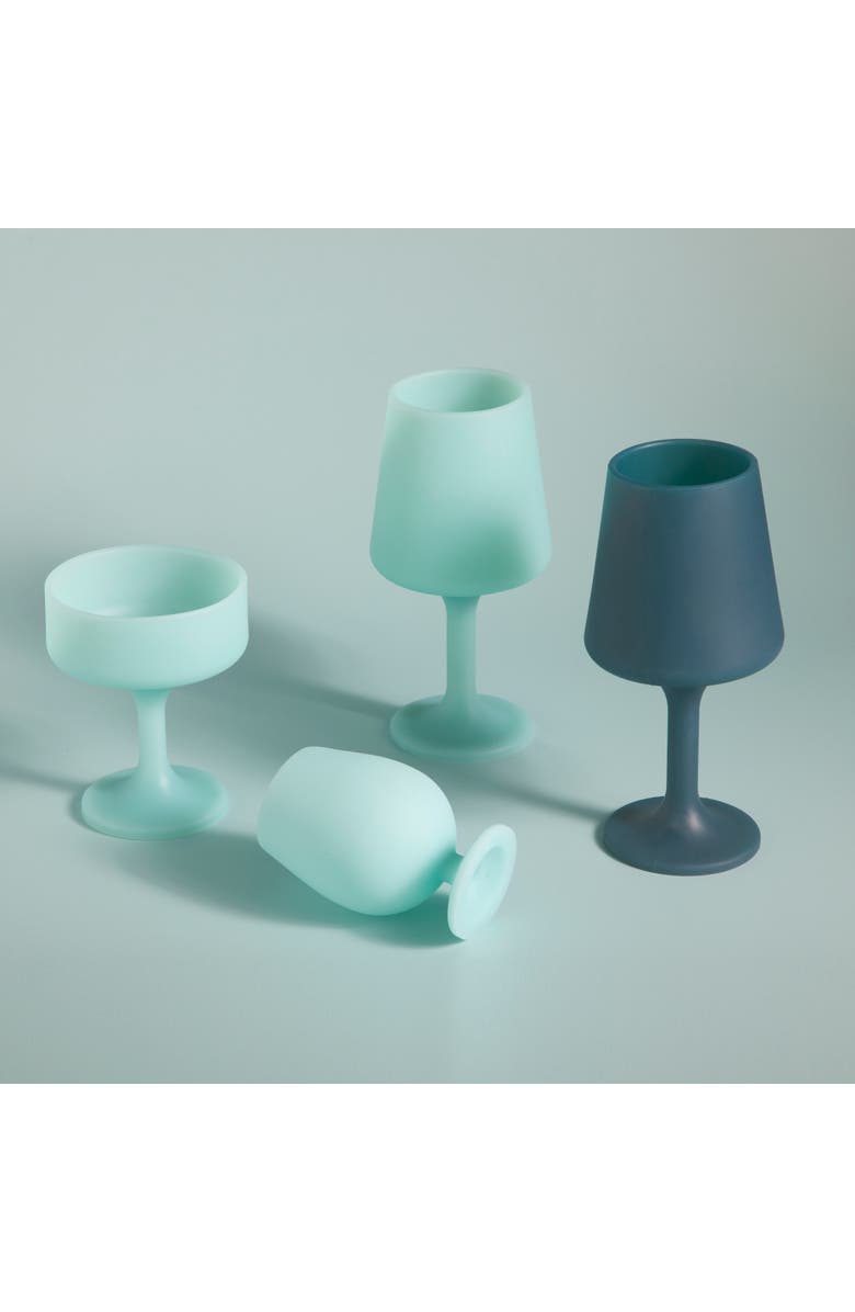 Porter Green Stemm |Silicone Unbreakable Wine Glasses, Alternate, color, Blanc + Dove