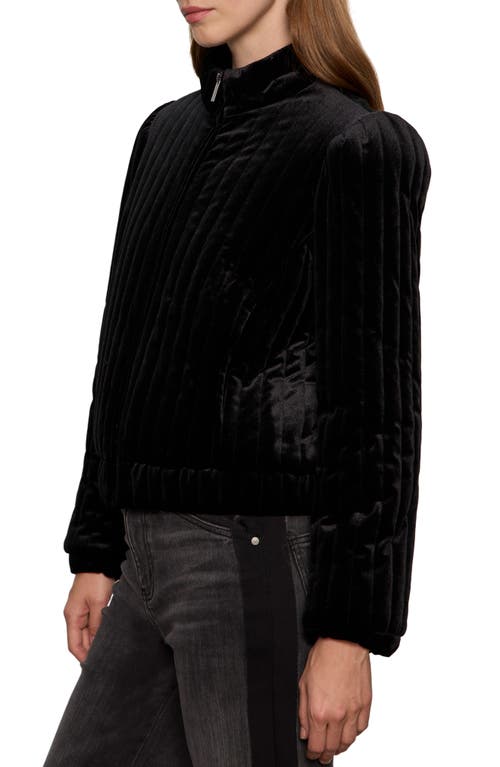 Sanctuary Quilted Velvet Jacket In Black