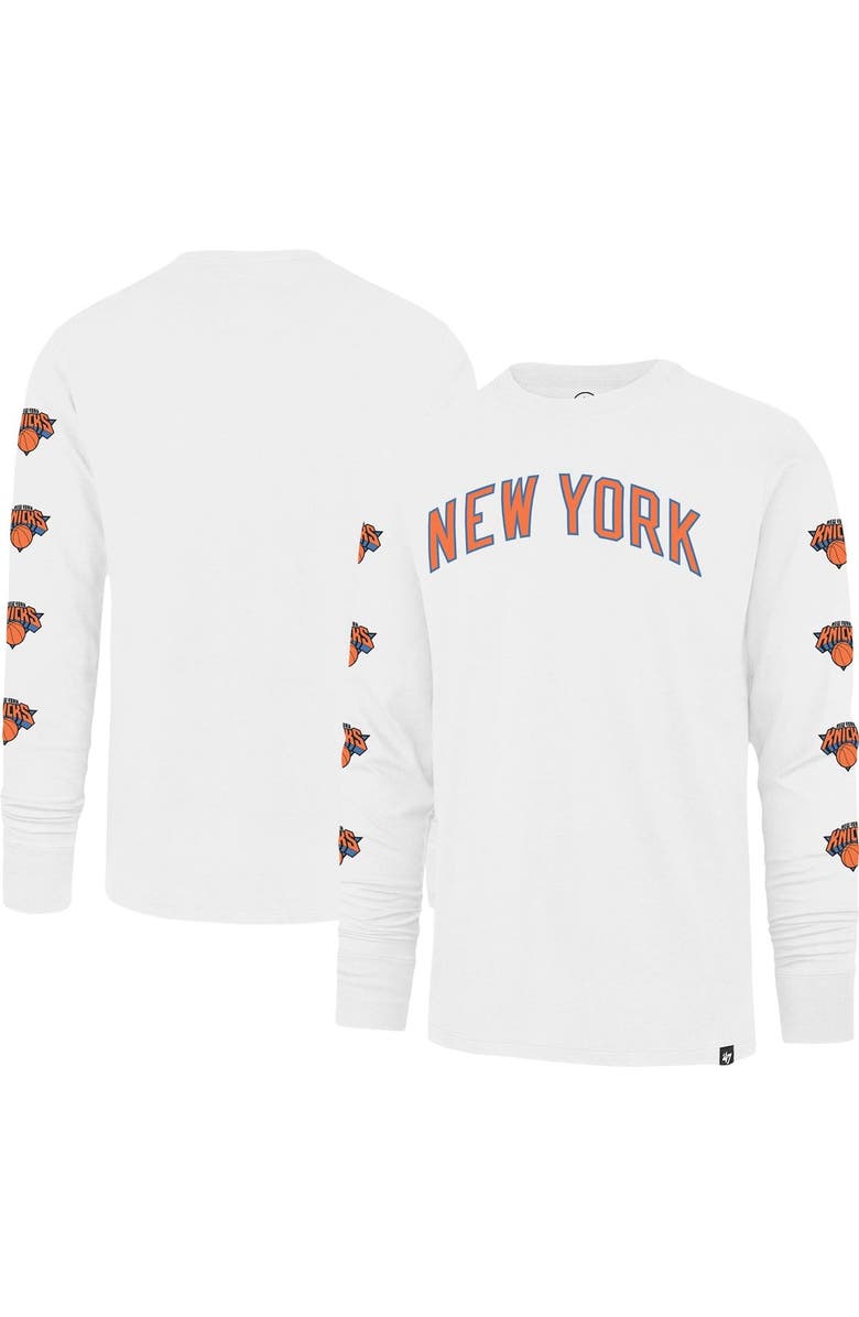 '47 Men's '47 White New York Knicks City Edition Downtown Franklin Long Sleeve T-Shirt, Alternate, color, 