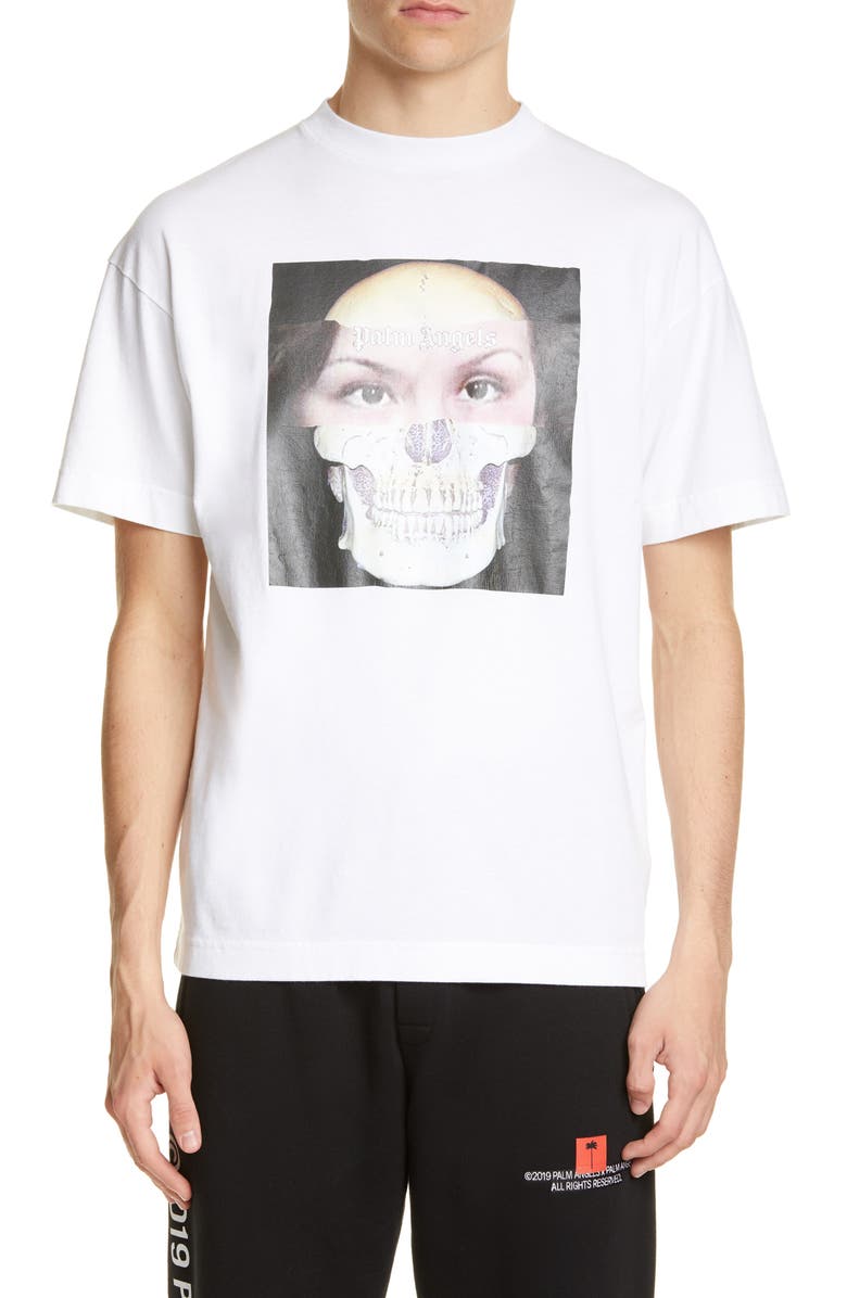 Palm Angels Skull Graphic T-Shirt, Main, color, 