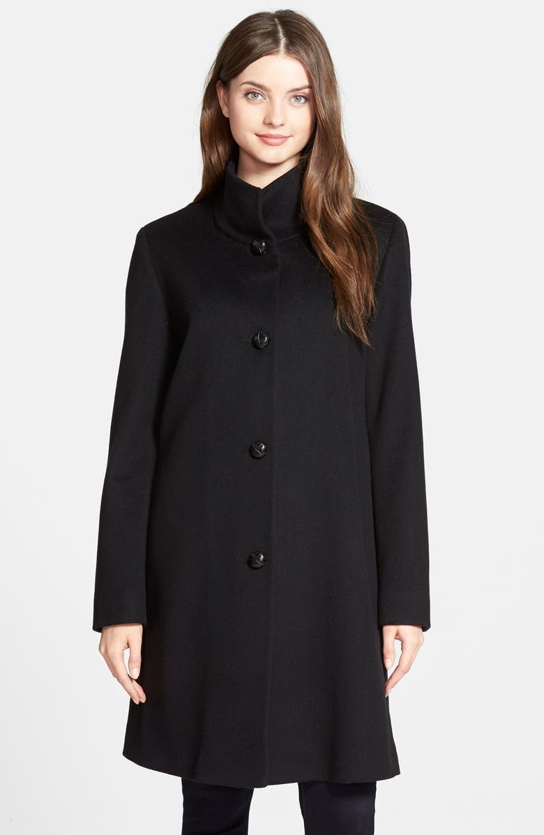 Fleurette Cashmere Stand Collar Car Coat, Main, color, 