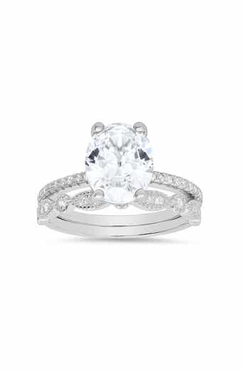 Queen Jewels Sterling Silver 2-Piece CZ Ring Set
