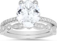 Queen Jewels Sterling Silver 2-Piece CZ Ring Set