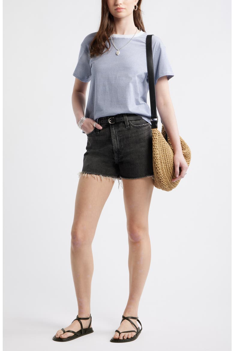 Favorite Cotton T-Shirt, Alternate, color, BLUE TONAL MICRO STRIPE