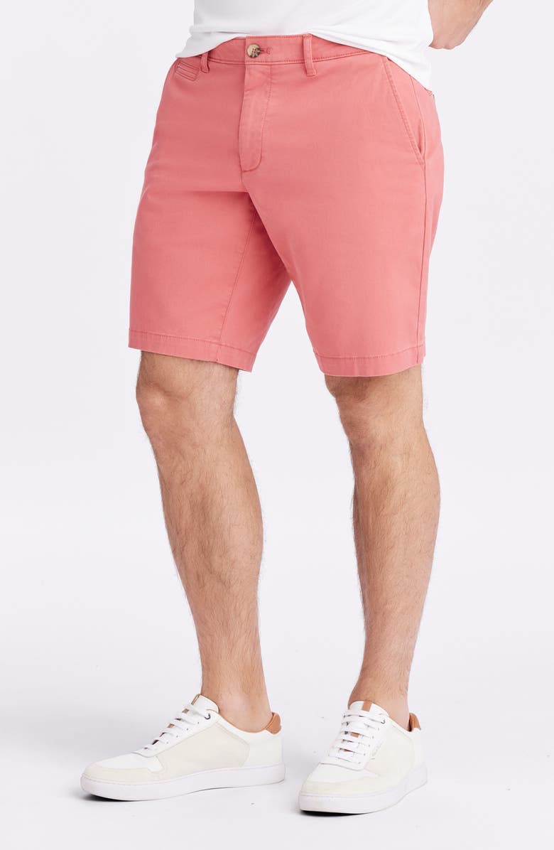 Robert Graham Brightside Flat Front Stretch Cotton Chino Shorts, Alternate, color, Holly Berry