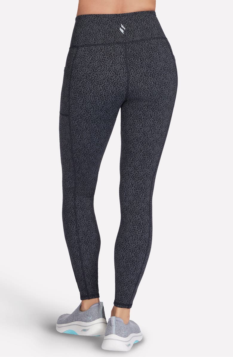 SKECHERS GO WALK<sup>®</sup> Full Length High Waist Daisies Legging, Alternate, color, Black Ditzy Daisies