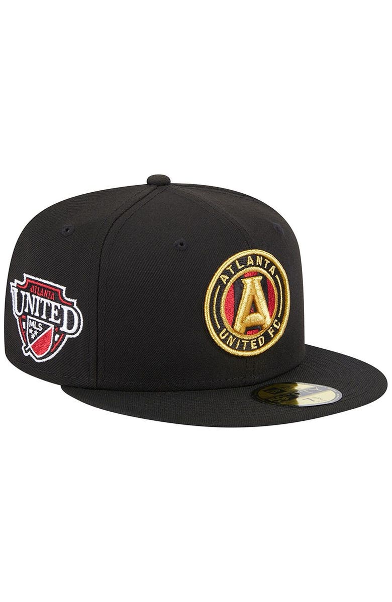 New Era Men's New Era Black Atlanta United FC Patch 59FIFTY Fitted Hat, Main, color, 