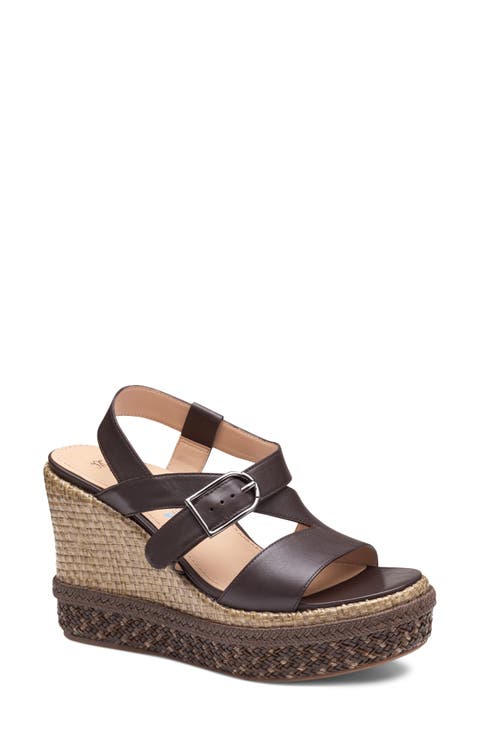Addison Asymmetric Slingback Platform Wedge Sandal (Women)