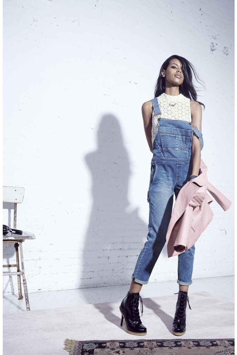 Denim Overalls, Alternate, color, BLUE